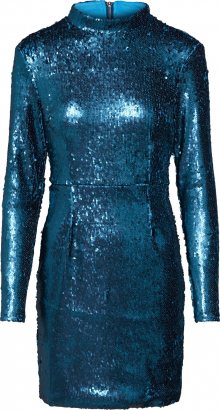 Missguided Koktejlové šaty \'Long Sleeved Sequin Bodycon\' modrá / zelená