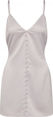 Missguided Letní šaty \'Satin Button Detail Strappy\' stříbrná