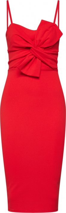 Boohoo Koktejlové šaty \'Bow Front Strappy\' červená