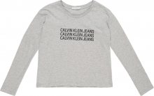 Calvin Klein Jeans Tričko \'TRIPLE LOGO LS T-SHI\' šedý melír