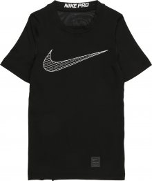 NIKE Funkční tričko \'Boys\' Nike Pro Top\' černá / bílá