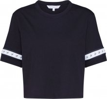Calvin Klein Jeans Tričko \'MONOGRAM TAPE STRAIGHT CROP TEE\' černá