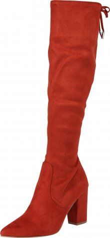 STEVE MADDEN Kozačky nad kolena \'Risky\' rezavě červená