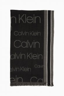 Calvin Klein černý šátek Woven Runner Logo Scarf Black