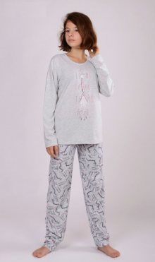 Dětské pyžamo dlouhé Vienetta Secret Žirafa Long | lososová | 5 - 6