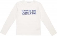 Calvin Klein Jeans Tričko \'TRIPLE LOGO LS T-SHI\' modrá / bílá