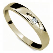Danfil Zlatý prsten s diamantem DF1281z 52 mm