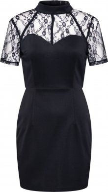 Missguided Šaty \'Lace Harness Detail Sweetheart Neckline Mini Dress\' černá
