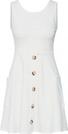 Boohoo Letní šaty \'Double Pocket Utility Dress with Button Through Skirt\' bílá