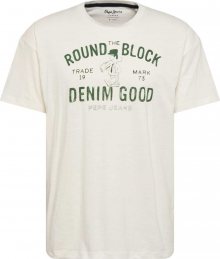 Pepe Jeans Tričko \'WANG\' trávově zelená / bílá