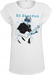 Merchcode Tričko \'Ed Sheeran Guitar\' nebeská modř / černá / bílá