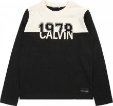 Calvin Klein Jeans Tričko \'COLOUR BLOCK 1978\' černá / bílá