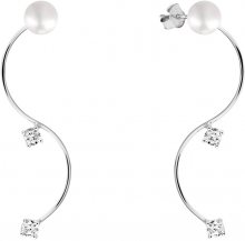 JwL Luxury Pearls Módní perlové náušnice s krystaly 2v1 JL0589