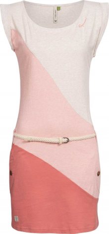 Ragwear Letní šaty \'Tag Block Organic\' béžový melír / růžová / pastelově červená