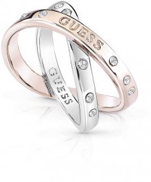 Guess Luxusní bicolor dvojitý prsten UBR84042 50 mm