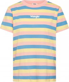 WRANGLER Tričko \'Regular Rib Tee\' světlemodrá / žlutá / pink
