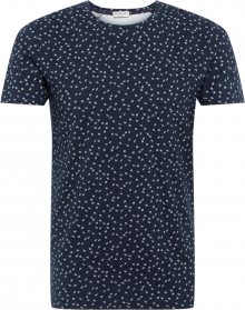 SELECTED HOMME Tričko \'SLHBJORN SS O-NECK TEE W\' tmavě modrá / offwhite