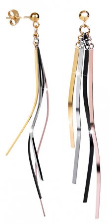 Troli Dlouhé čtyřbarevné náušnice se čtyřmi přívěsky