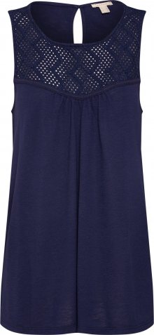 ESPRIT Top \'Crochet Top\' námořnická modř