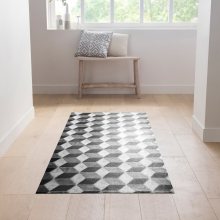 Blancheporte Vinylový koberec, efekt 3D černá/šedá/bílá 49x79cm