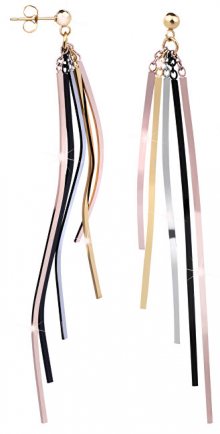 Troli Dlouhé čtyřbarevné náušnice s pěti přívěsky