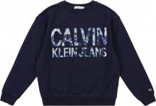 Calvin Klein Jeans Mikina \'FLORAL LOGO OVERSIZE\' námořnická modř