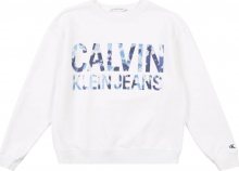 Calvin Klein Jeans Mikina \'FLORAL LOGO OVERSIZE\' bílá