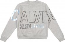 Calvin Klein Jeans Mikina \'LOGO FOIL BOXY FIT S\' světle šedá