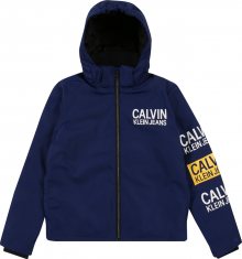 Calvin Klein Jeans Zimní bunda \'STAMP LOGO HOODED SH\' modrá