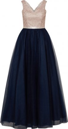 Unique Společenské šaty béžová / námořnická modř