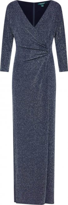 Lauren Ralph Lauren Společenské šaty \'LEIARA-3/4 SLEEVE-EVENING DRESS\' námořnická modř / stříbrná