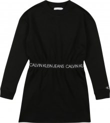Calvin Klein Jeans Šaty \'LOGO WAISTBAND LS DR\' černá