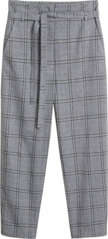 MANGO Kalhoty \'Dietrich\' šedý melír / černá