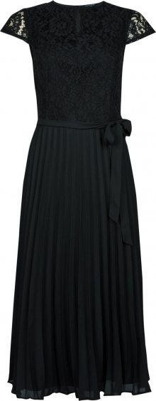 Dorothy Perkins Koktejlové šaty \'BLACK LACE PLEAT MIDI DRESS\' černá
