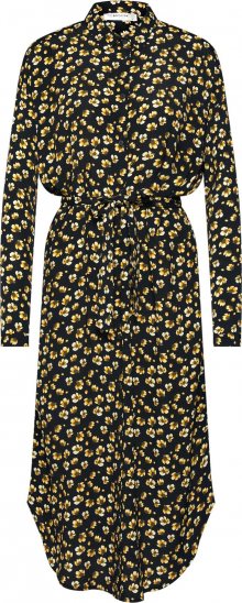 MOSS COPENHAGEN Košilové šaty \'Amber Genni\' černá / žlutá