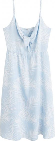 MANGO Letní šaty \'palmeras\' nebeská modř / bílá