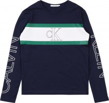 Calvin Klein Jeans Tričko \'LOGO COLOUR BLOCK LS\' námořnická modř
