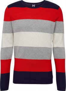 Hailys Men Svetr \'Sweater Finn\' červená / námořnická modř / šedá