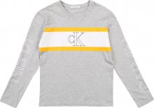 Calvin Klein Jeans Tričko \'LOGO COLOUR BLOCK LS\' šedý melír