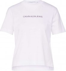 Calvin Klein Jeans Tričko \'SHRUNKEN INSTITUTIONAL LOGO TEE\' bílá