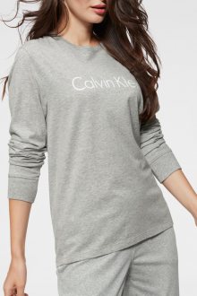 Calvin Klein šedé dámské tričko L/S Crew Neck Basic s logem - XS