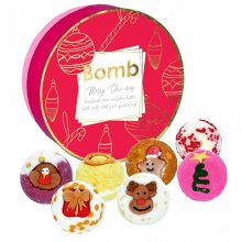 Bomb Cosmetics Sada krémových šumivých bomb v kartonové dóze Merry Chic Mas (Gift pack)