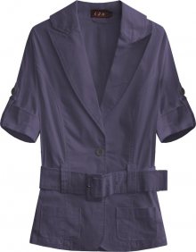 Tmavě fialové bavlněné sako s krátkými rukávy (X1012X) fialová S (36)