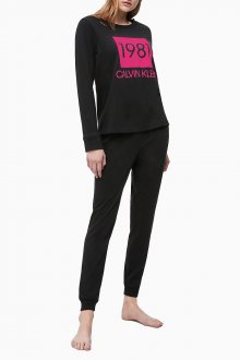Calvin Klein černé dámské pyžamo s logem 1981 - XS