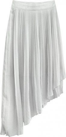Světle šedá dámská asymetrická plisovaná sukně (290ART) šedá S (36)