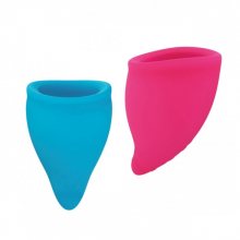 Fun Cup velikost A (2x) Menstruační kalíšek barva modrá a růžová