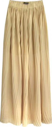 Béžová dámská plisovaná maxi sukně (9237) béžová S (36)