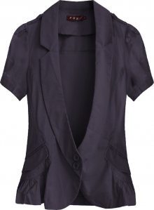 Tmavě fialové bavlněné sako s krátkými rukávy (X1024X) fialová S (36)
