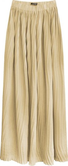 Světle béžová plisovaná maxi sukně (9237/1) béžová S (36)