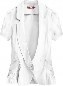 Bavlněné sako v barvě ecru s krátkými rukávy (X1024X) okrová S (36)